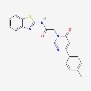 molecular formula C20H16N4O2S B3209166 N-(benzo[d]thiazol-2-yl)-2-(6-oxo-4-(p-tolyl)pyrimidin-1(6H)-yl)acetamide CAS No. 1058226-93-9