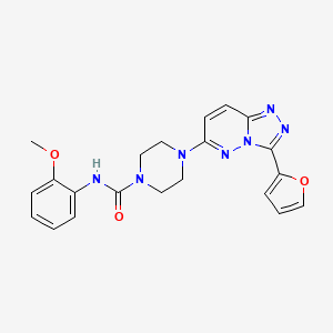 molecular formula C21H21N7O3 B3209168 4-[3-(furan-2-yl)-[1,2,4]triazolo[4,3-b]pyridazin-6-yl]-N-(2-methoxyphenyl)piperazine-1-carboxamide CAS No. 1058229-03-0