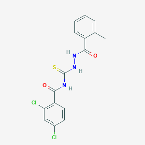 molecular formula C16H13Cl2N3O2S B320917 2,4-dichloro-N-{[2-(2-methylbenzoyl)hydrazino]carbothioyl}benzamide 