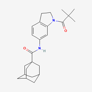 molecular formula C24H32N2O2 B3209172 (3r,5r,7r)-N-(1-pivaloylindolin-6-yl)adamantane-1-carboxamide CAS No. 1058231-20-1