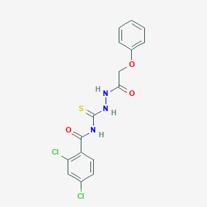 molecular formula C16H13Cl2N3O3S B320918 2,4-dichloro-N-{[2-(phenoxyacetyl)hydrazino]carbothioyl}benzamide 