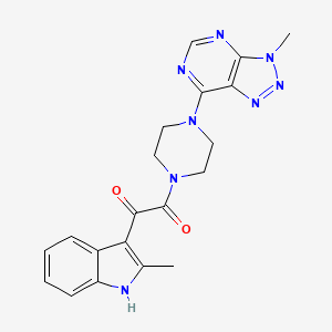 molecular formula C20H20N8O2 B3209188 1-(2-methyl-1H-indol-3-yl)-2-(4-(3-methyl-3H-[1,2,3]triazolo[4,5-d]pyrimidin-7-yl)piperazin-1-yl)ethane-1,2-dione CAS No. 1058232-45-3