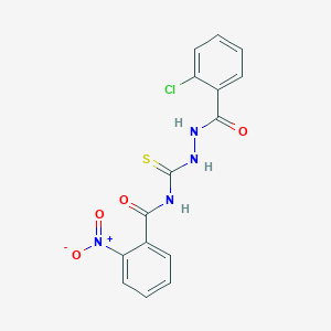 N-[[[(2-chlorophenyl)-oxomethyl]hydrazo]-sulfanylidenemethyl]-2-nitrobenzamide