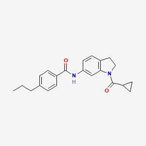 molecular formula C22H24N2O2 B3209209 N-(1-(cyclopropanecarbonyl)indolin-6-yl)-4-propylbenzamide CAS No. 1058237-98-1