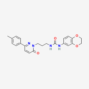 molecular formula C23H24N4O4 B3209215 1-(2,3-dihydrobenzo[b][1,4]dioxin-6-yl)-3-(3-(6-oxo-3-(p-tolyl)pyridazin-1(6H)-yl)propyl)urea CAS No. 1058240-72-4
