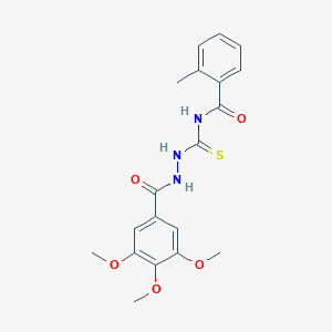 molecular formula C19H21N3O5S B320924 2-methyl-N-[[[oxo-(3,4,5-trimethoxyphenyl)methyl]hydrazo]-sulfanylidenemethyl]benzamide 