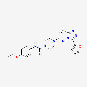 molecular formula C22H23N7O3 B3209246 N-(4-ethoxyphenyl)-4-[3-(furan-2-yl)-[1,2,4]triazolo[4,3-b]pyridazin-6-yl]piperazine-1-carboxamide CAS No. 1058256-21-5