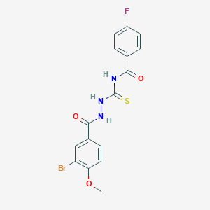 N-{[2-(3-bromo-4-methoxybenzoyl)hydrazino]carbothioyl}-4-fluorobenzamide