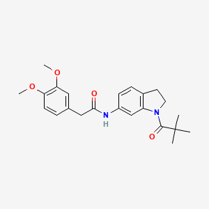 molecular formula C23H28N2O4 B3209261 2-(3,4-dimethoxyphenyl)-N-(1-pivaloylindolin-6-yl)acetamide CAS No. 1058257-11-6