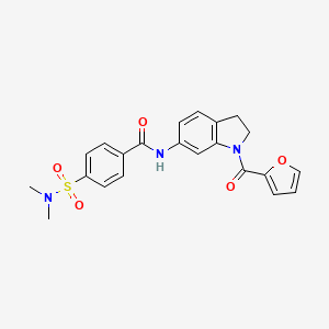 molecular formula C22H21N3O5S B3209284 4-(N,N-dimethylsulfamoyl)-N-(1-(furan-2-carbonyl)indolin-6-yl)benzamide CAS No. 1058257-39-8