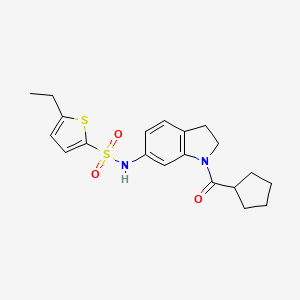 molecular formula C20H24N2O3S2 B3209299 N-(1-(cyclopentanecarbonyl)indolin-6-yl)-5-ethylthiophene-2-sulfonamide CAS No. 1058384-69-2
