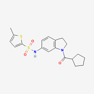 molecular formula C19H22N2O3S2 B3209302 N-(1-(cyclopentanecarbonyl)indolin-6-yl)-5-methylthiophene-2-sulfonamide CAS No. 1058384-71-6