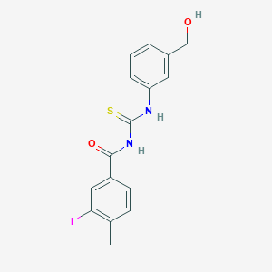 molecular formula C16H15IN2O2S B320932 N-{[3-(hydroxymethyl)phenyl]carbamothioyl}-3-iodo-4-methylbenzamide 