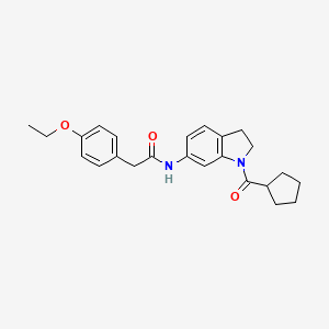molecular formula C24H28N2O3 B3209326 N-(1-(cyclopentanecarbonyl)indolin-6-yl)-2-(4-ethoxyphenyl)acetamide CAS No. 1058413-69-6