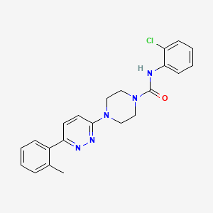 molecular formula C22H22ClN5O B3209332 N-(2-chlorophenyl)-4-(6-(o-tolyl)pyridazin-3-yl)piperazine-1-carboxamide CAS No. 1058419-35-4