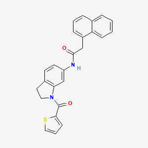 molecular formula C25H20N2O2S B3209336 2-(naphthalen-1-yl)-N-(1-(thiophene-2-carbonyl)indolin-6-yl)acetamide CAS No. 1058428-19-5