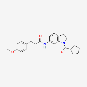 molecular formula C24H28N2O3 B3209347 N-(1-(cyclopentanecarbonyl)indolin-6-yl)-3-(4-methoxyphenyl)propanamide CAS No. 1058428-44-6