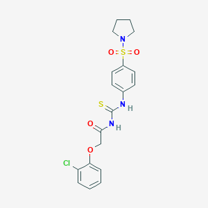 molecular formula C19H20ClN3O4S2 B320936 N-[(2-chlorophenoxy)acetyl]-N'-[4-(1-pyrrolidinylsulfonyl)phenyl]thiourea 