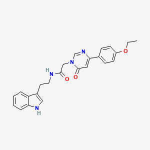 molecular formula C24H24N4O3 B3209374 N-(2-(1H-indol-3-yl)ethyl)-2-(4-(4-ethoxyphenyl)-6-oxopyrimidin-1(6H)-yl)acetamide CAS No. 1058462-29-5