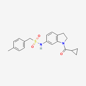 molecular formula C20H22N2O3S B3209382 N-(1-(cyclopropanecarbonyl)indolin-6-yl)-1-(p-tolyl)methanesulfonamide CAS No. 1058468-82-8