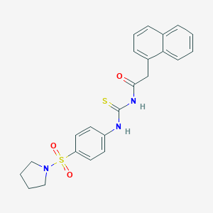 molecular formula C23H23N3O3S2 B320940 N-(1-naphthylacetyl)-N'-[4-(1-pyrrolidinylsulfonyl)phenyl]thiourea 