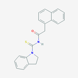 molecular formula C21H18N2OS B320942 N-(2,3-dihydro-1H-indol-1-ylcarbothioyl)-2-(1-naphthyl)acetamide 