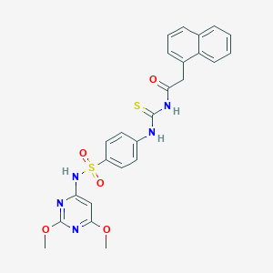 molecular formula C25H23N5O5S2 B320943 N-(2,6-dimethoxy-4-pyrimidinyl)-4-({[(1-naphthylacetyl)amino]carbothioyl}amino)benzenesulfonamide 