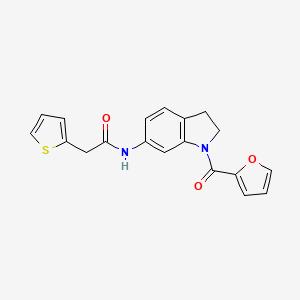 molecular formula C19H16N2O3S B3209439 N-(1-(furan-2-carbonyl)indolin-6-yl)-2-(thiophen-2-yl)acetamide CAS No. 1058490-11-1