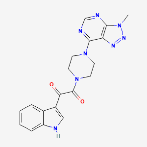 molecular formula C19H18N8O2 B3209457 1-(1H-indol-3-yl)-2-(4-(3-methyl-3H-[1,2,3]triazolo[4,5-d]pyrimidin-7-yl)piperazin-1-yl)ethane-1,2-dione CAS No. 1058497-23-6