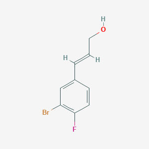 molecular formula C9H8BrFO B3209509 (E)-3-(3-bromo-4-fluorophenyl)prop-2-en-1-ol CAS No. 1059175-55-1