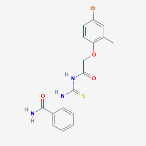 molecular formula C17H16BrN3O3S B320952 2-({[(4-Bromo-2-methylphenoxy)acetyl]carbamothioyl}amino)benzamide 