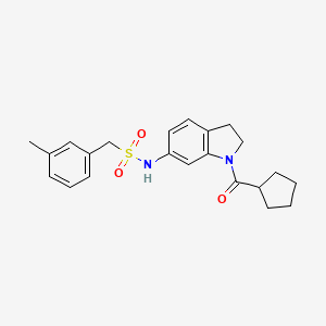 molecular formula C22H26N2O3S B3209544 N-(1-(cyclopentanecarbonyl)indolin-6-yl)-1-(m-tolyl)methanesulfonamide CAS No. 1060166-32-6