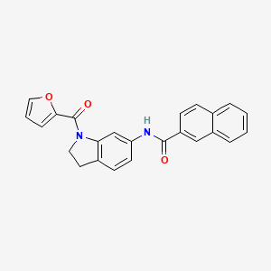 molecular formula C24H18N2O3 B3209567 N-(1-(furan-2-carbonyl)indolin-6-yl)-2-naphthamide CAS No. 1060182-08-2