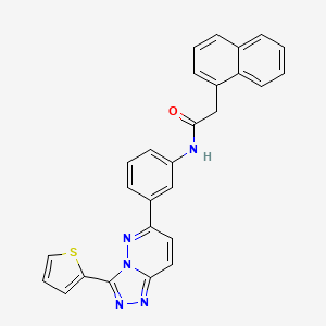 molecular formula C27H19N5OS B3209572 2-(naphthalen-1-yl)-N-(3-(3-(thiophen-2-yl)-[1,2,4]triazolo[4,3-b]pyridazin-6-yl)phenyl)acetamide CAS No. 1060183-69-8