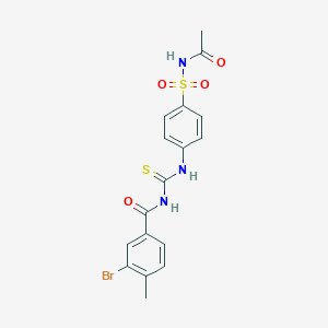 N-{[4-(acetylsulfamoyl)phenyl]carbamothioyl}-3-bromo-4-methylbenzamide