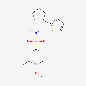 4-methoxy-3-methyl-N-((1-(thiophen-2-yl)cyclopentyl)methyl)benzenesulfonamide