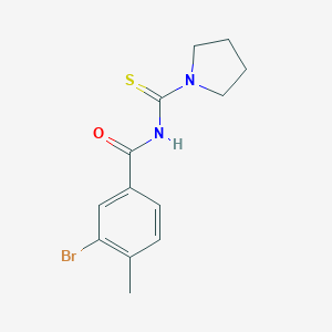molecular formula C13H15BrN2OS B320961 3-bromo-4-methyl-N-(1-pyrrolidinylcarbothioyl)benzamide 