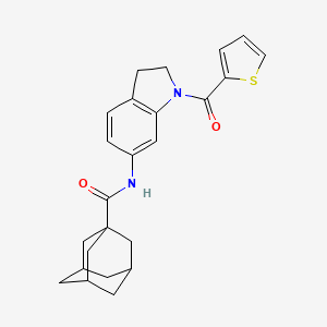 molecular formula C24H26N2O2S B3209617 (3r,5r,7r)-N-(1-(thiophene-2-carbonyl)indolin-6-yl)adamantane-1-carboxamide CAS No. 1060196-56-6