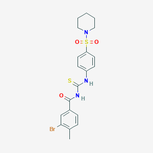 3-bromo-4-methyl-N-{[4-(piperidin-1-ylsulfonyl)phenyl]carbamothioyl}benzamide