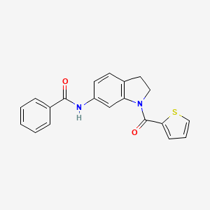 molecular formula C20H16N2O2S B3209633 N-(1-(thiophene-2-carbonyl)indolin-6-yl)benzamide CAS No. 1060197-72-9