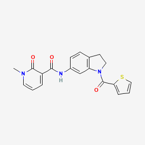 molecular formula C20H17N3O3S B3209640 1-methyl-2-oxo-N-(1-(thiophene-2-carbonyl)indolin-6-yl)-1,2-dihydropyridine-3-carboxamide CAS No. 1060197-96-7