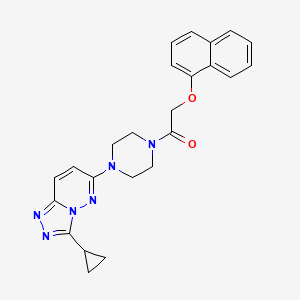 molecular formula C24H24N6O2 B3209647 1-(4-(3-Cyclopropyl-[1,2,4]triazolo[4,3-b]pyridazin-6-yl)piperazin-1-yl)-2-(naphthalen-1-yloxy)ethanone CAS No. 1060197-99-0