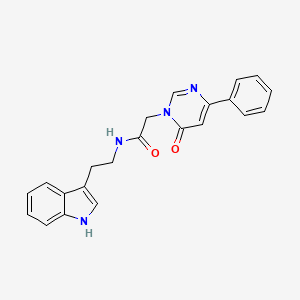 molecular formula C22H20N4O2 B3209665 N-(2-(1H-indol-3-yl)ethyl)-2-(6-oxo-4-phenylpyrimidin-1(6H)-yl)acetamide CAS No. 1060201-37-7