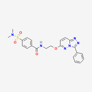 molecular formula C22H22N6O4S B3209681 4-(N,N-dimethylsulfamoyl)-N-(2-((3-phenyl-[1,2,4]triazolo[4,3-b]pyridazin-6-yl)oxy)ethyl)benzamide CAS No. 1060210-65-2