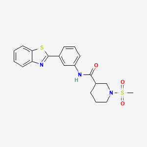 molecular formula C20H21N3O3S2 B3209687 N-(3-(benzo[d]thiazol-2-yl)phenyl)-1-(methylsulfonyl)piperidine-3-carboxamide CAS No. 1060212-34-1