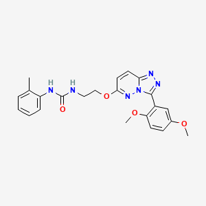 molecular formula C23H24N6O4 B3209694 1-(2-((3-(2,5-Dimethoxyphenyl)-[1,2,4]triazolo[4,3-b]pyridazin-6-yl)oxy)ethyl)-3-(o-tolyl)urea CAS No. 1060221-71-7