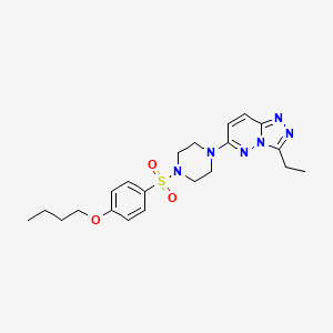 molecular formula C21H28N6O3S B3209699 6-(4-((4-Butoxyphenyl)sulfonyl)piperazin-1-yl)-3-ethyl-[1,2,4]triazolo[4,3-b]pyridazine CAS No. 1060225-36-6