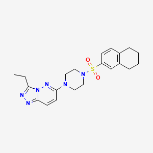 molecular formula C21H26N6O2S B3209701 3-Ethyl-6-(4-((5,6,7,8-tetrahydronaphthalen-2-yl)sulfonyl)piperazin-1-yl)-[1,2,4]triazolo[4,3-b]pyridazine CAS No. 1060225-77-5