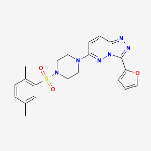 molecular formula C21H22N6O3S B3209712 6-(4-((2,5-Dimethylphenyl)sulfonyl)piperazin-1-yl)-3-(furan-2-yl)-[1,2,4]triazolo[4,3-b]pyridazine CAS No. 1060227-70-4