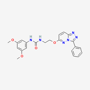 molecular formula C22H22N6O4 B3209722 1-(3,5-Dimethoxyphenyl)-3-(2-((3-phenyl-[1,2,4]triazolo[4,3-b]pyridazin-6-yl)oxy)ethyl)urea CAS No. 1060235-10-0